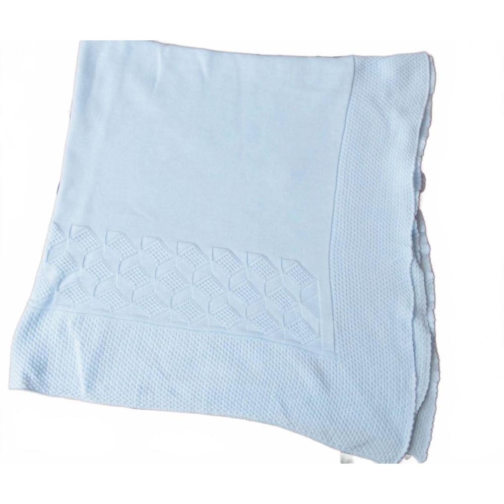 NEW DOLCE GOCCIA knit baby blanket in pastel blue